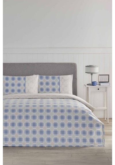 Tartan Tissue Tek Kişilik Pike Takımı Desenli