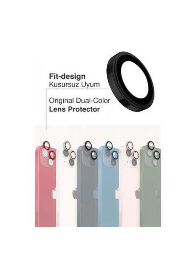 Apple Uyumlu iPhone 13 Mini Kamera Lens Koruyucu Black