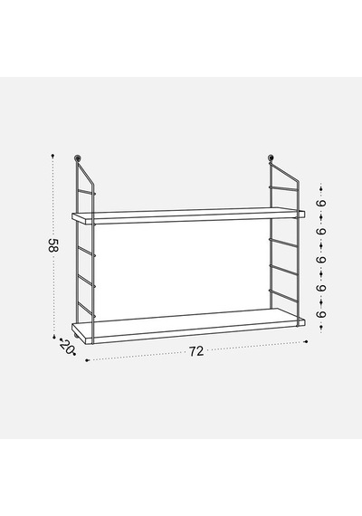 Endpa Armoni 2 Raflı Set 20x72 Cm Yerli Ceviz Diğer