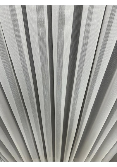 Küçük Balık Sırtı Gri Tül Perde 1/3 Sık Pile Küçük Gri