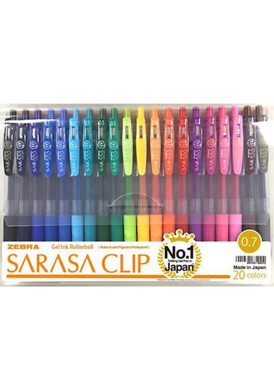 Zebra Sarasa Clip Jel Mürekkepli Roller Kalem 0.7 Mm 20 Renk Set