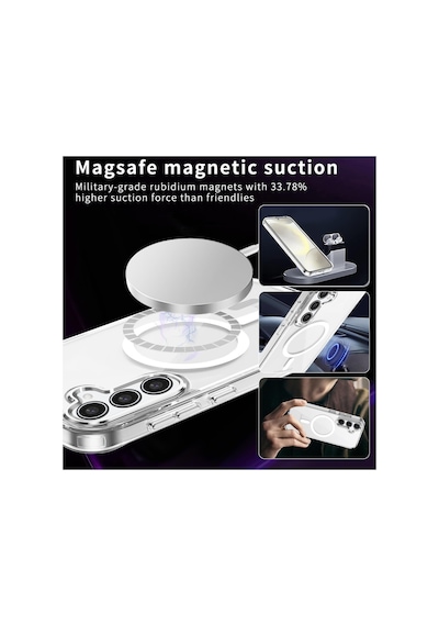 İçi Ve Dışı Jelatinli Galaxy Uyumlu A16 Kılıf Magsafe Wireless Kablosuz Şarj Destekli Şeffaf Darbe Emici