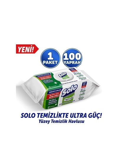 Solo Temizlikte Ultra Güç Sedir Ağacı Yasemin Esintisi Yüzey Temizlik Havlusu 100 Yaprak 20'li Pake 20'li Set