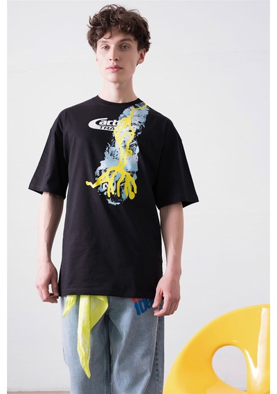 Flood Of Style Unisex Cactus Trails Siyah Tshirt