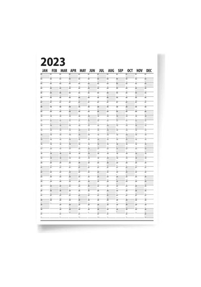 2027 Yıllık Planlayıcı Duvar Takvim Siyah Yearly Wall Planner
