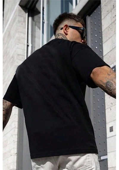 Hırsch Unisex Siyah California Baskılı Oversize T-shirt SIYAH