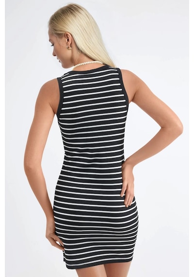 Hiccup Bisiklet Yaka Bodycon Mini Elbise Ellie Collection Siyah 02
