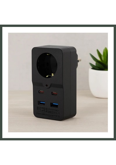 Bezos Termal Akım Korumalı Duvar Prizi - 1 Priz, 2xusb, 2xtype-c 10a/2500w Siyah Nhr