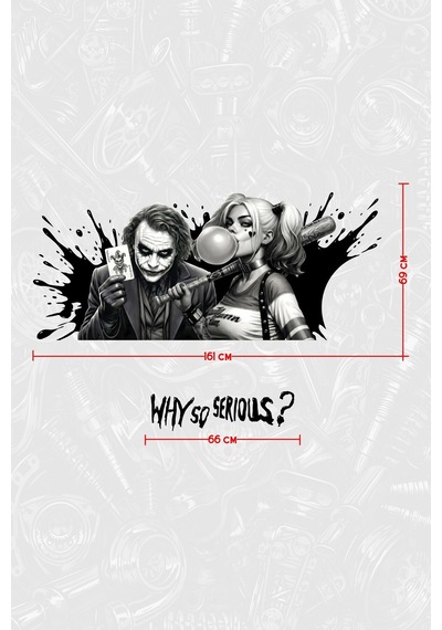 Joker & Harley Quınn Yan Gövde Kaplama Sticker Şoför - 838427482