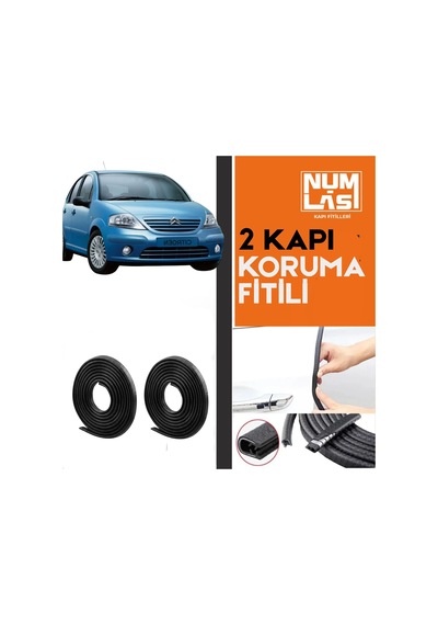 Citroen C3 1.nesil İki Kapı Koruma Fitili Siyah Renk Numlas-a Kalite-nm2604