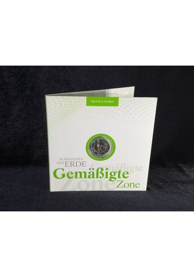 Almanya 5 Euro 2019 Gemäßigte Zone Münze & Marke Pul Ve Para Özel Numisfolder Seti Klimazonen Der Erde Serisi Ilıman Kuşak