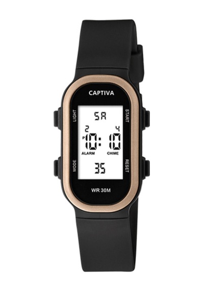 Captiva Digital 3 Atm Suya Dayanıklı Işık+alarm+kronometre+takvimli Çoçuk Kol Saati Cp.yn.26.m02 Beyaz