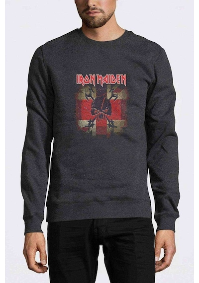 Maıdenfınal Frontıer Flag Metal Baskılı Füme Erkek Sweatshirt