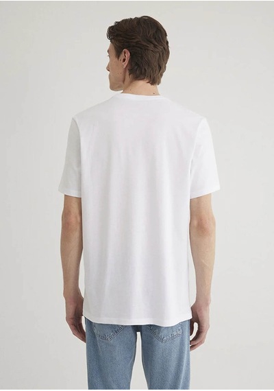 Mavi Miav Baskılı Beyaz Erkek T-shirt M067153-620 Beyaz