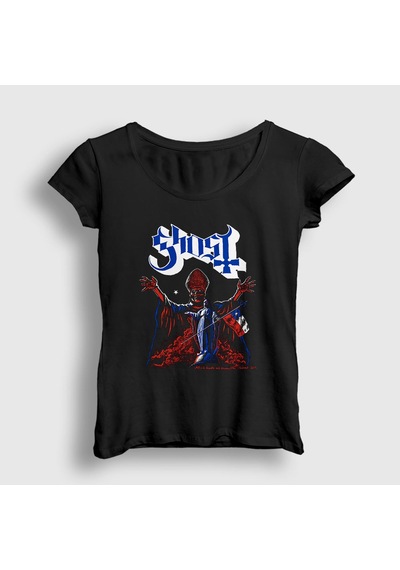 Presmono Kadın Chile Ghost T-shirt Siyah