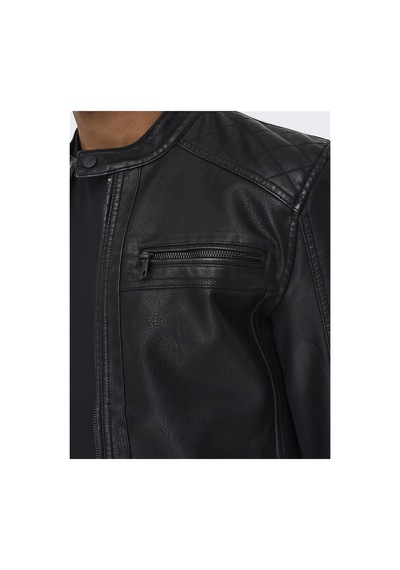 Only & Sons Erkek Siyah Renk Suni Deri Ceket 22011975