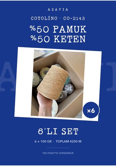 Lana Gatto Cotolino Örgü İpi 6'lı Set 6 X 100 Gr %50 Pamuk %50 Keten Co-2143