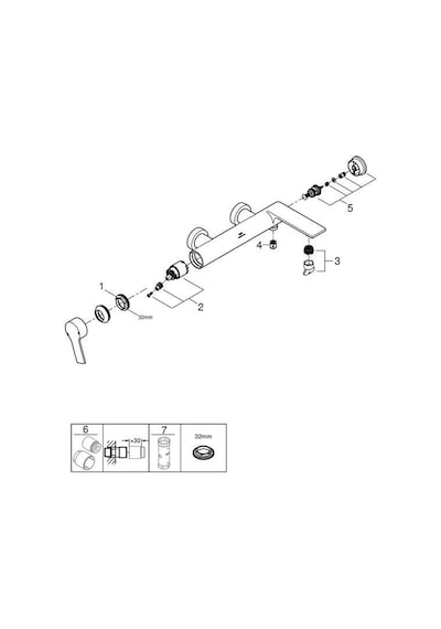 Grohe Grohe Allure Tek Kumandalı Banyo Bataryası 1/2" - 32826001 Krom