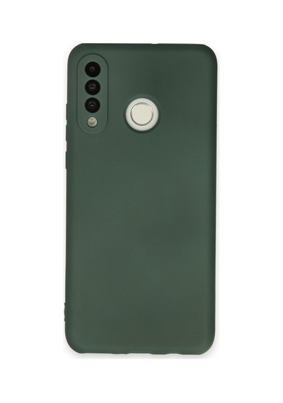 Huawei P30 Lite Uyumlu İçi Kadife Lansman Tasarım Silikon Telefon Kılıfı Haki