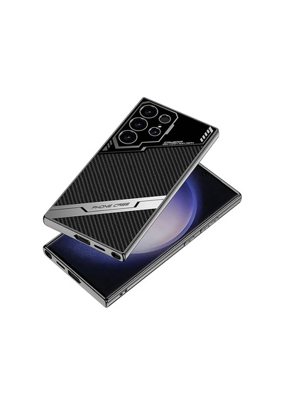 Zore Galaxy Uyumlu S23 Ultra Kılıf Kamera Korumalı Karbon Tasarım Yeni Seri Procase Kapa Siyah Karbon