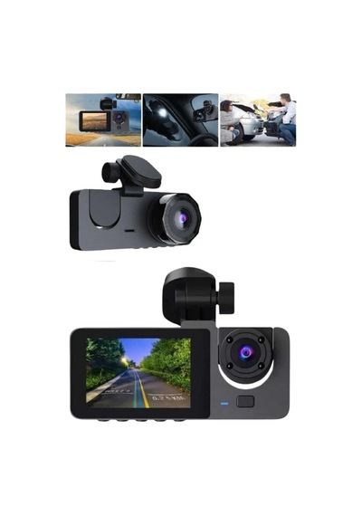Araç İçi Dikiz Kamerası Sürüş Kaydedici 3 Lensli Dvr Kamera 73274466