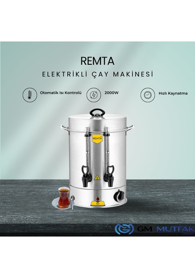 Remta 120 Bardak 3L Standart Elektrikli Paslanmaz Çay Makinesi