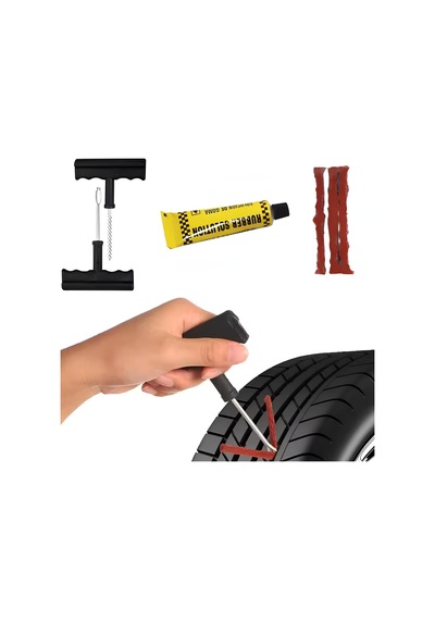 Ayrex Aee 6 Parça Lastik Tamir Seti Fitil Yama Araba Motorsiklet Traktör Acil Durum Kiti