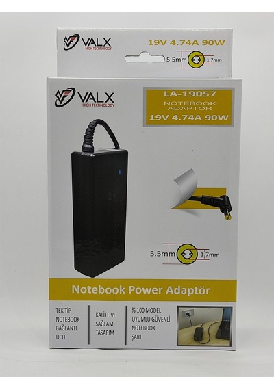 Valx La-19057 19V 4.74A 90W Notebook Adaptörü Acer Uyumlu