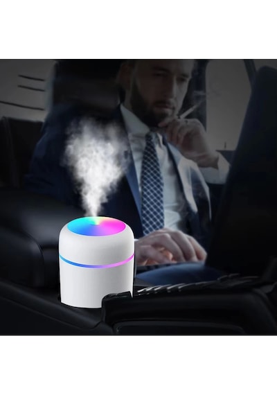 Ortam Nemlendirici Bataryalı Şarjlı H2o Araç İçi Ev Ofis Rgb Renkli Işıklı Buhar Makinası