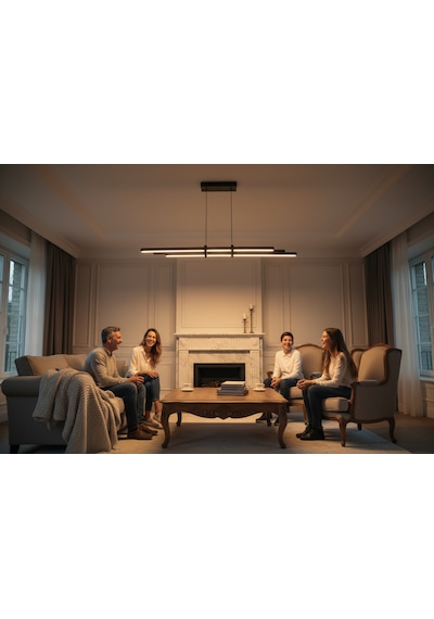 Cosmo Gold Lineer Led Sarkıt Avize Kumandalı Dim Edilebilir Yukarı & Aşağı Işık Sarı Işık