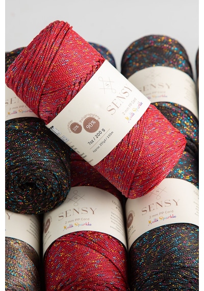 Sensy Multi Sparkle Simli 200 Gr Polyester Makrome Ipi Lacivert 2 Mm-230 M Çanta İpliği
