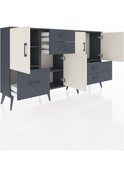 Arges Konsol 4 Raflı 5 Çekmeceli 4 Kapaklı 176x30x99 Antrasit-aytaşı/antrasit Aytası/antrasıt - Antrasıt Arges Konsol 4 Raflı 5 Çekmeceli 4 Kapaklı 176x30x99 Antrasit-aytaşı/antrasit Aytası/antrasıt - Antrasıt