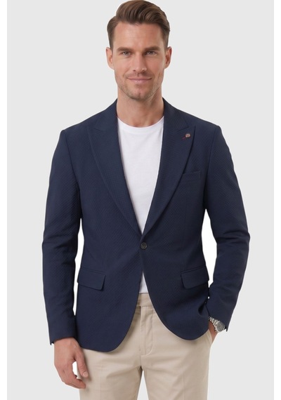 Rizzup Erkek Lacivert Slim Fit Blazer Ceket Likralı Çift Yırtmaç Dokulu Premium Ceket 2600776 Rizzup Erkek Lacivert Slim Fit Blazer Ceket Likralı Çift Yırtmaç Dokulu Premium Ceket 2600776
