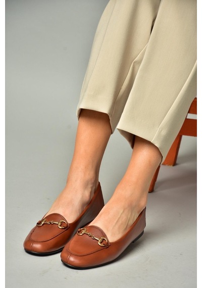 Fox Shoes R667001403 Taba Hakiki Deri Babet Taba