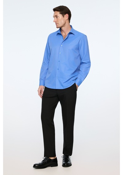 Morven Erkek Mavi Düz Slim Fit Sert Yaka Gömlek 26mc004066300 Mavi