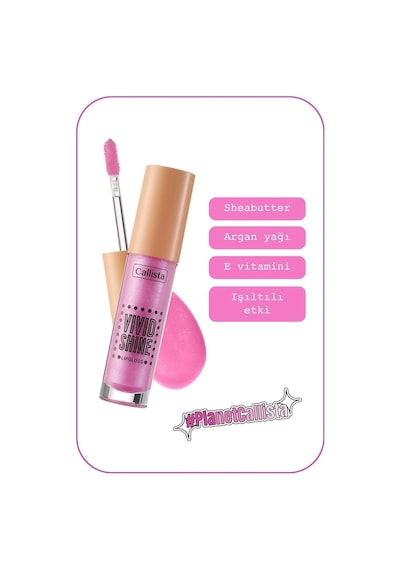 Callista Vivid Shine Lipgloss Nemlendirici Işıltılı Dudak Parlatıcısı - 108 Pink Utopia - Pembe