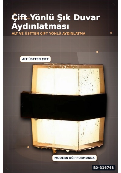 Led Duvar Aplik 12w Gün Işığı 3200k Dış Mekan Bahçe Aydınlatması Ip54 1 Adet Bx-316748 Rekli