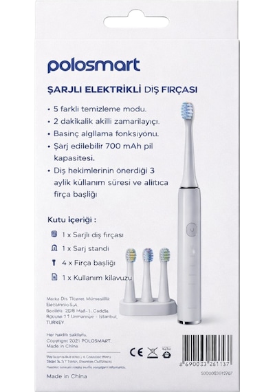 Polosmart PSC42 Şarjlı Diş Fırçası + Başlık 3'lü