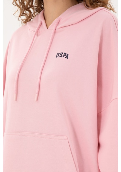 U.S. Polo Assn. Kadın Pudra Kapüşonlu Basic Sweatshirt 50297324-VR042