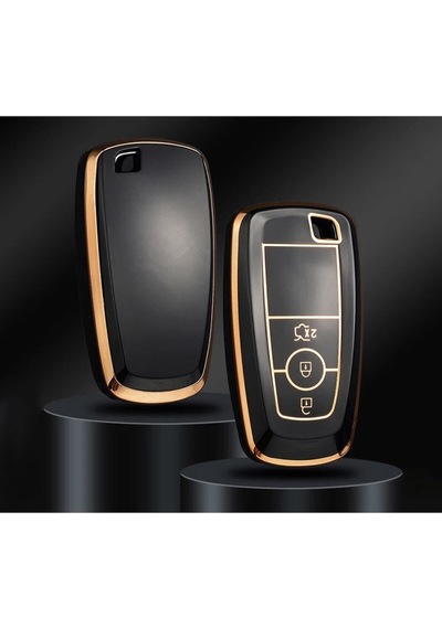 Gma Keys Lüx Ford Kuga Mustang Fusion Ecosport F150 F250 Ranger Nano Anahtar Kılıfı Siyah Gold
