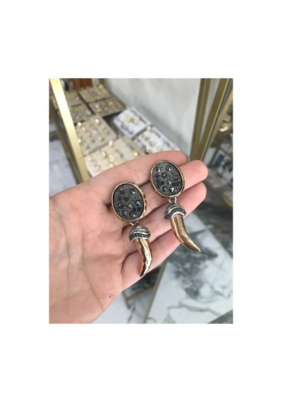 Linalya Jewelry Fildişi Küpe Siyah