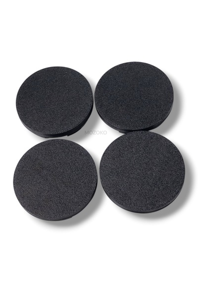 4'lü Set 55 Mm Dış Çap 52 Mm İç Çap Siyah Logosuz Jant Göbeği Kapağı