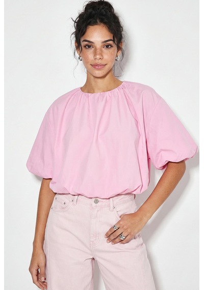 Shade Kadın Bisiklet Yaka Poplin Balon Bluz Db261004 60286231 - Pembe