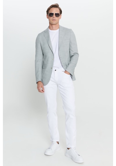 AC&Co / Altınyıldız Classics Erkek Yesıl Slim Fit Dar Kesim Mono Yaka Kapak Cepli Diagonal Esnek Ceket Yesıl AC&Co / Altınyıldız Classics Erkek Yesıl Slim Fit Dar Kesim Mono Yaka Kapak Cepli Diagonal Esnek Ceket Yesıl