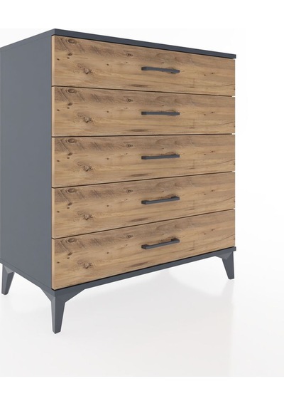 Hyperion Şifonyer 5 Çekmeceli 88x44x96 Antrasit-çam Antrasit