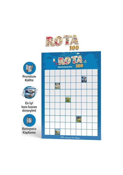 Rota 100 Kazı Kazan Poster Türkiye Gezi Rotası Posteri Gezginlere Hediye