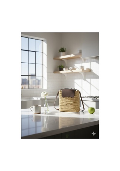 Execanta Çapraz Çanta Kilitli İp Örme Hardal 20x22x53 Hardal