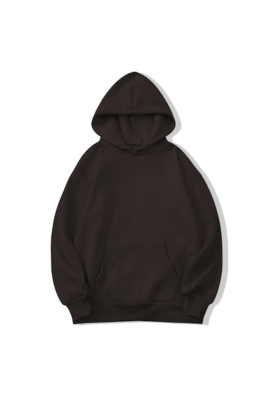 Brz Collection Unisex Oversize Basic Sweatshirt Hoodie Kahverengi-kahverengi Kahverengi