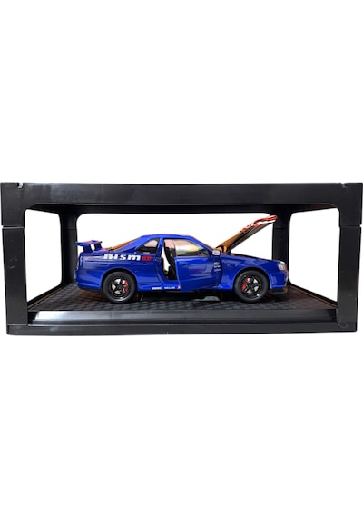 1:24 Metal Model Koleksiyon Araba Nissan Skyline Gt-r R34 Mavi Nısmo 19 Cm Döner Ön Tekerler