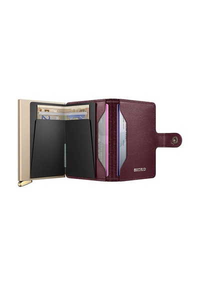 Secrid Premium Miniwallet+ Emboss Diamond Kartlık Cüzdan, Bordo Çok Renkli